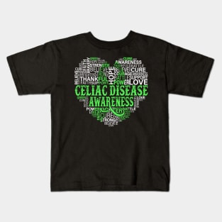 Celiac Disease Green Ribbon Awareness Support Kids T-Shirt